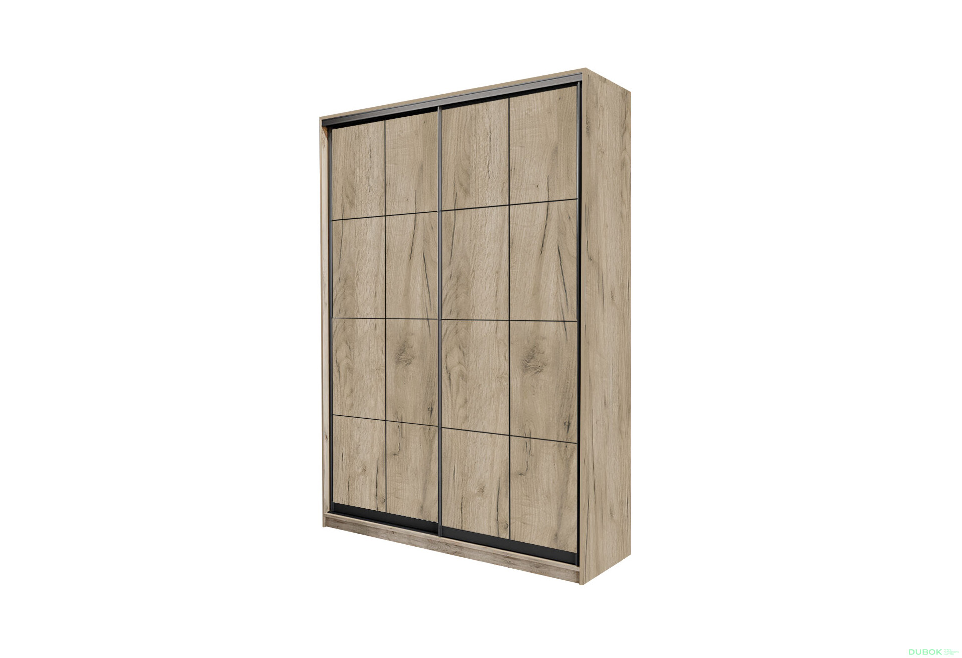 Fotografie 1 - Skříň 2D Loft 1200x600x2400, 2 DTD Lines BL, Dub kraft šedý