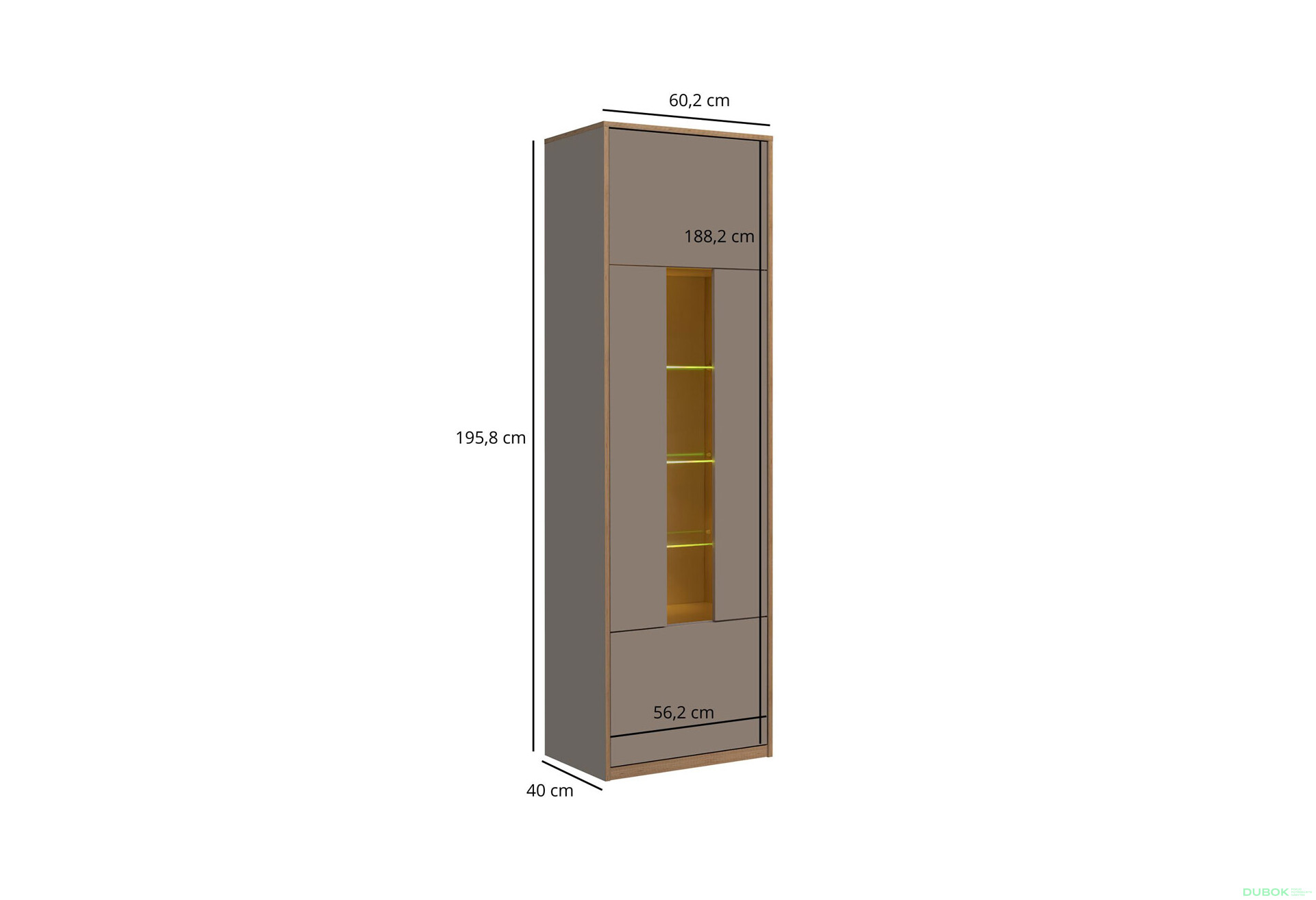 Vitrína 1w šedý kubanit Complex - Fotografie 6 Fotografie 6 - Vitrína 1w šedý kubanit Complex