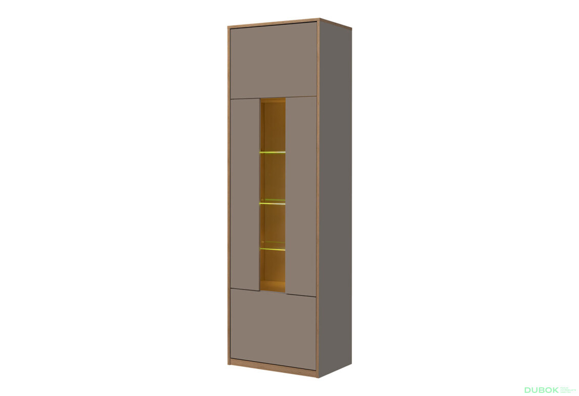 Vitrína 1w šedý kubanit Complex - Fotografie 1 Fotografie 1 - Vitrína 1w šedý kubanit Complex