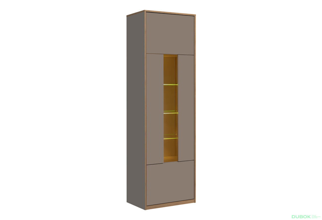 Vitrína 1w šedý kubanit Complex - Fotografie 2 Fotografie 2 - Vitrína 1w šedý kubanit Complex