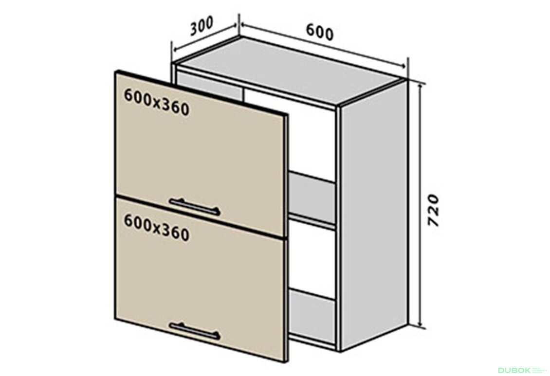 V20 Skříňka 2D 60 Rhodos Lux