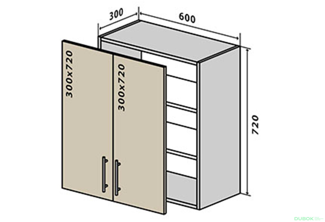 B6 Skříňka 2D 60 Rhodos Lux