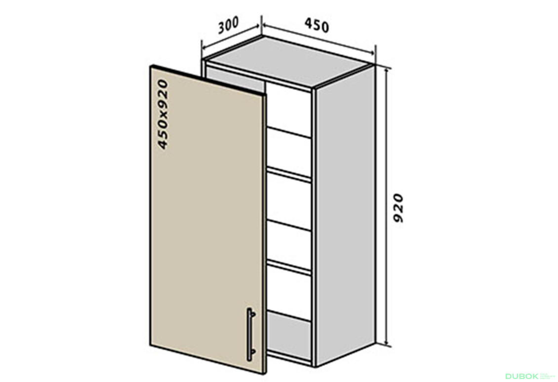 V44 Skříňka 1D 45 Rhodos Lux