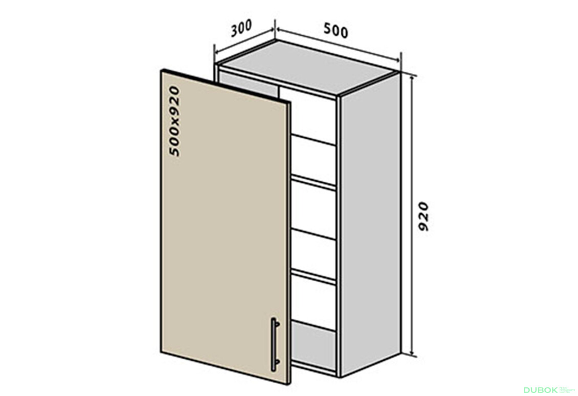 V45 Skříňka 1D 50 Rhodos Lux