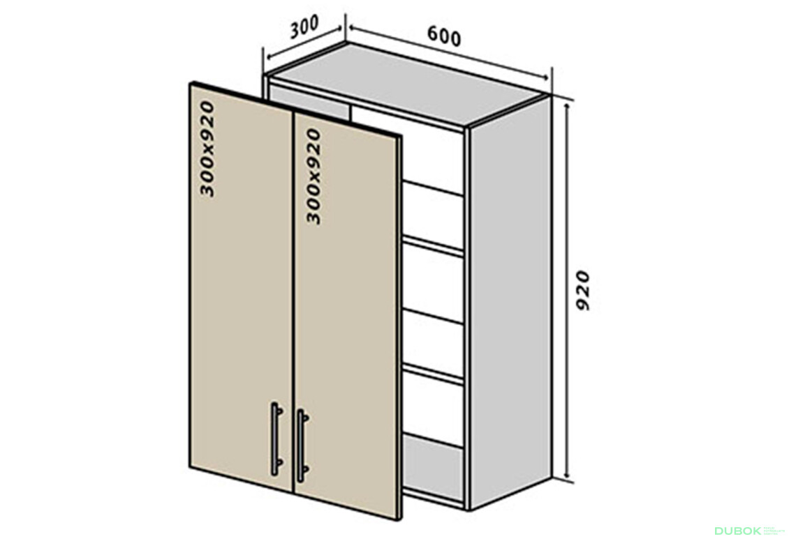 V46 Skříňka 2D 60 Rhodos Lux