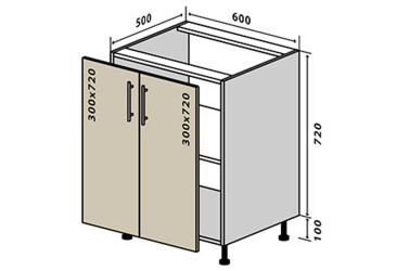 N6 Skříňka 2D 60 Rhodos Lux