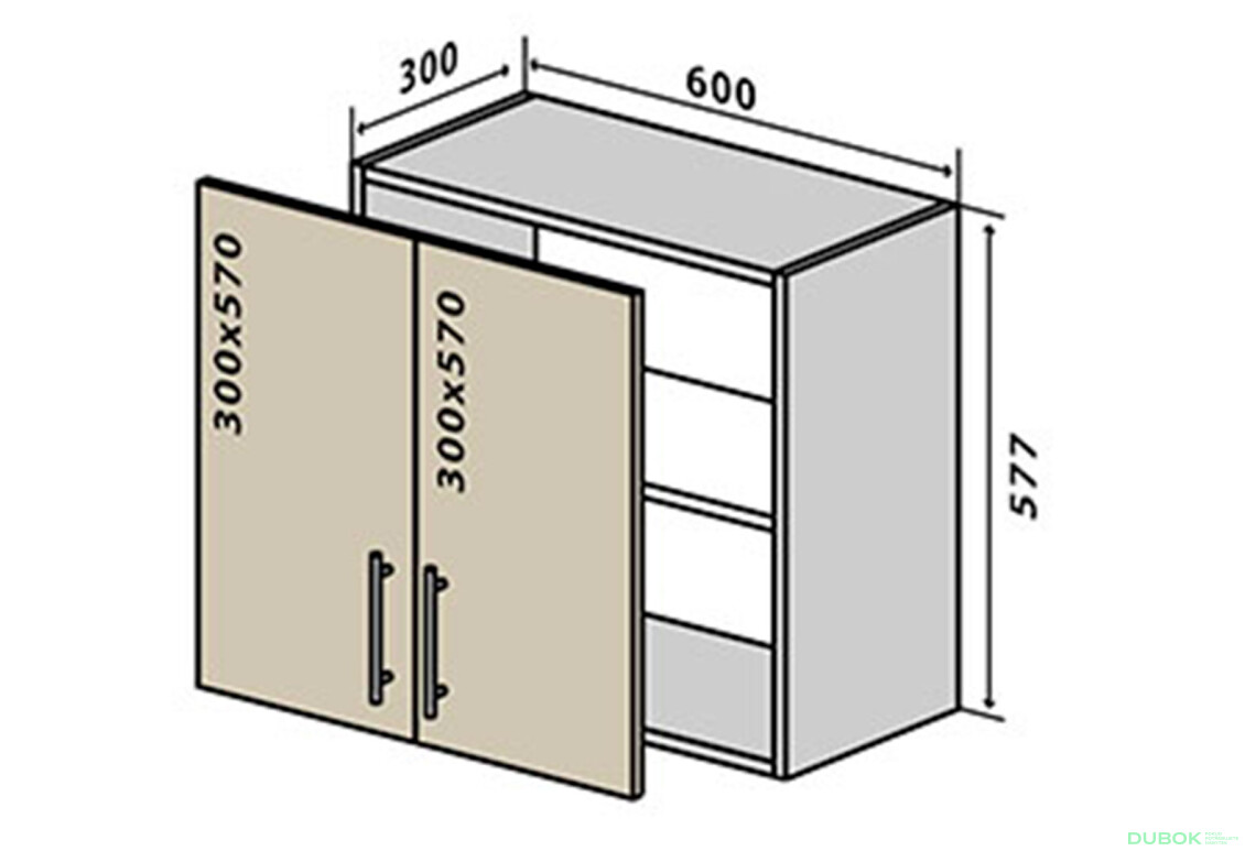 V53 Skříňka 2D 60 Rhodos Lux