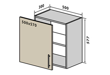 V52 Skříňka 1D 50 Rhodos Lux