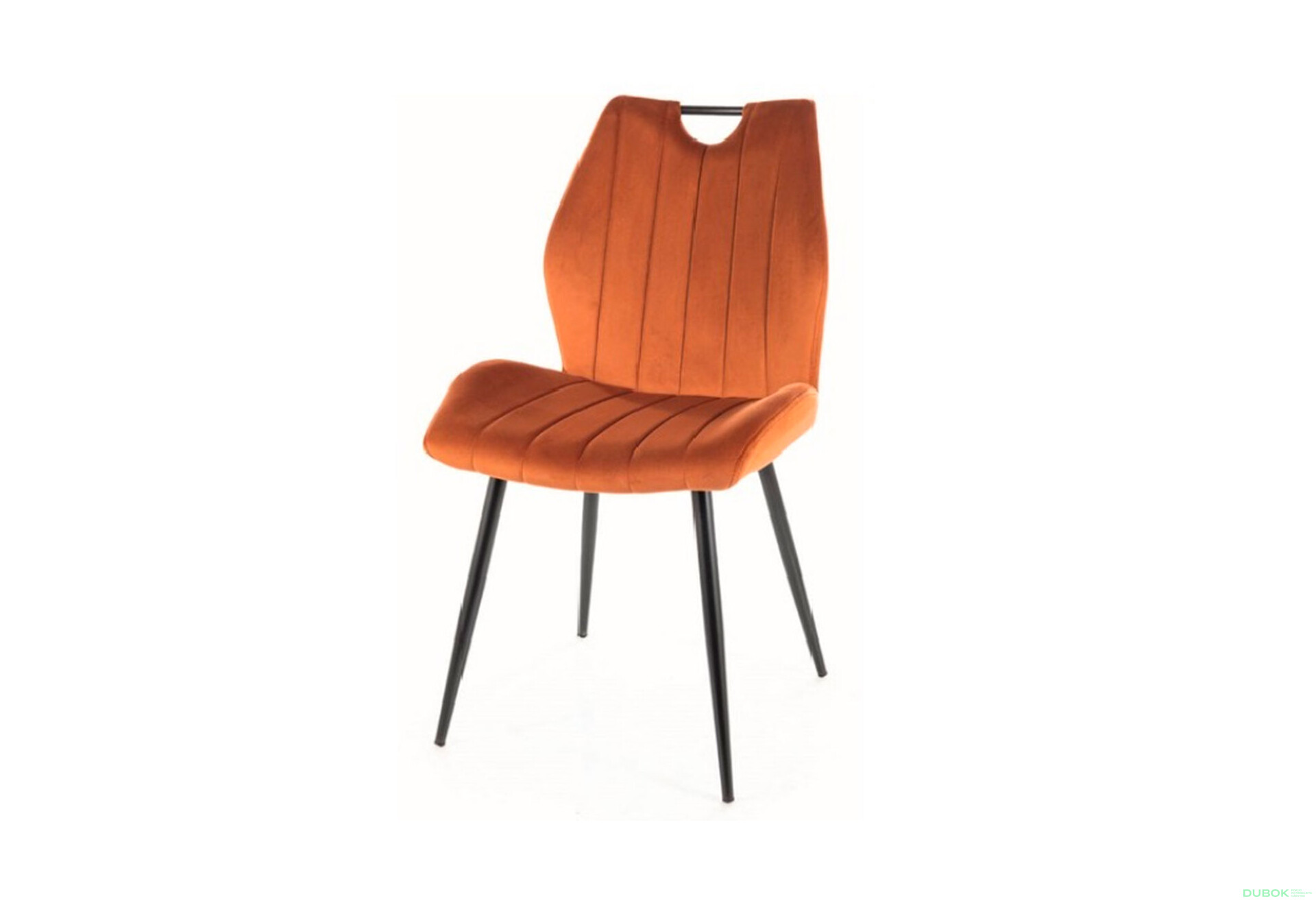 Fotografie 1 - Židle Arco Velvet skořice Bluvel 4215, matná černá kov
