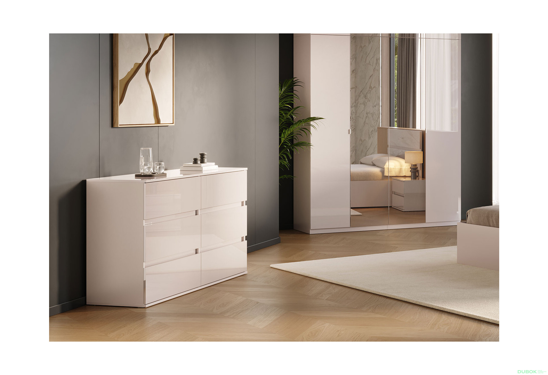 Komoda 6š, kašmírový lesk Lily - Fotografie 2 Fotografie 2 - Komoda 6š, kašmírový lesk Lily