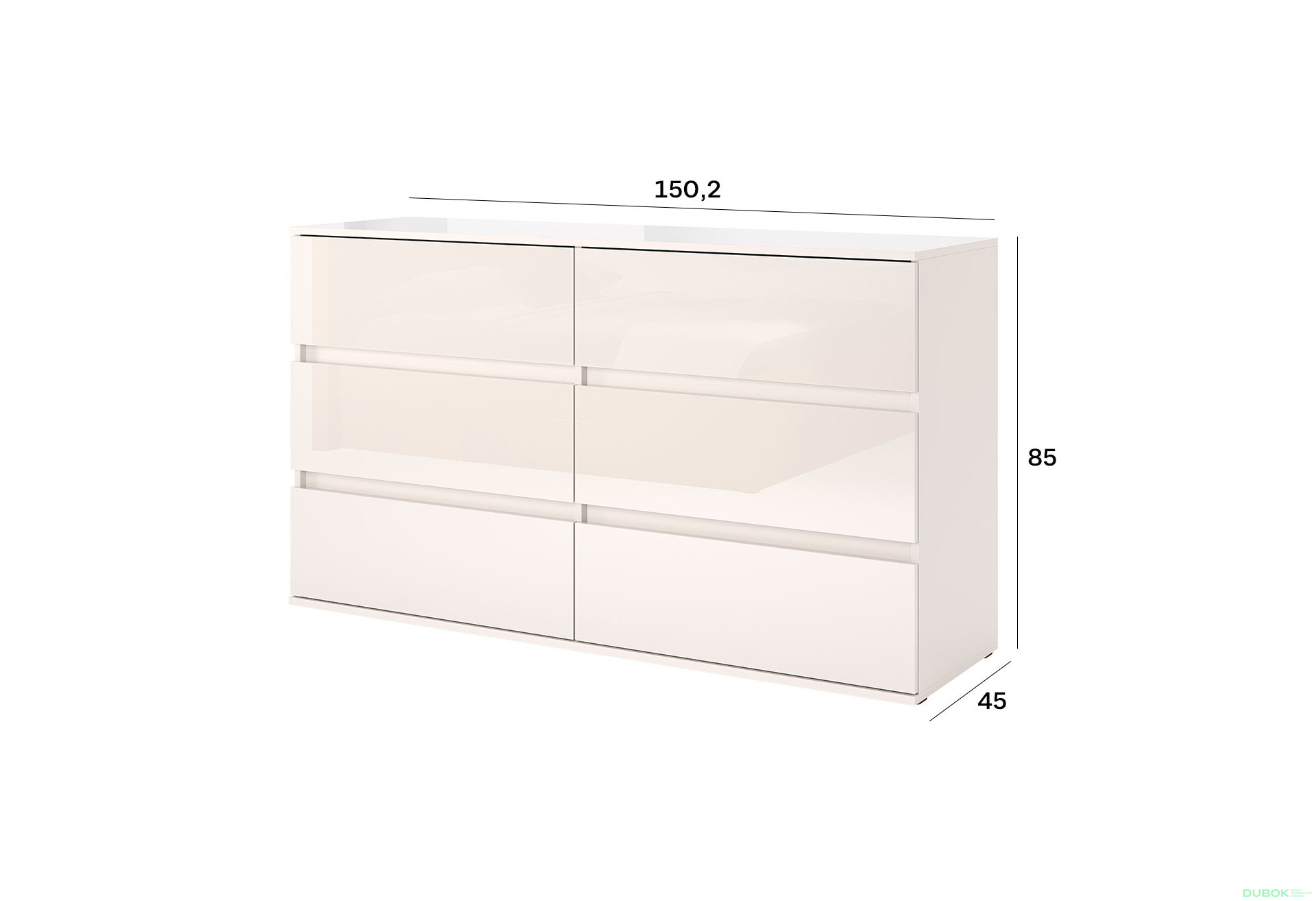 Komoda 6š, kašmírový lesk Lily - Fotografie 4 Fotografie 4 - Komoda 6š, kašmírový lesk Lily