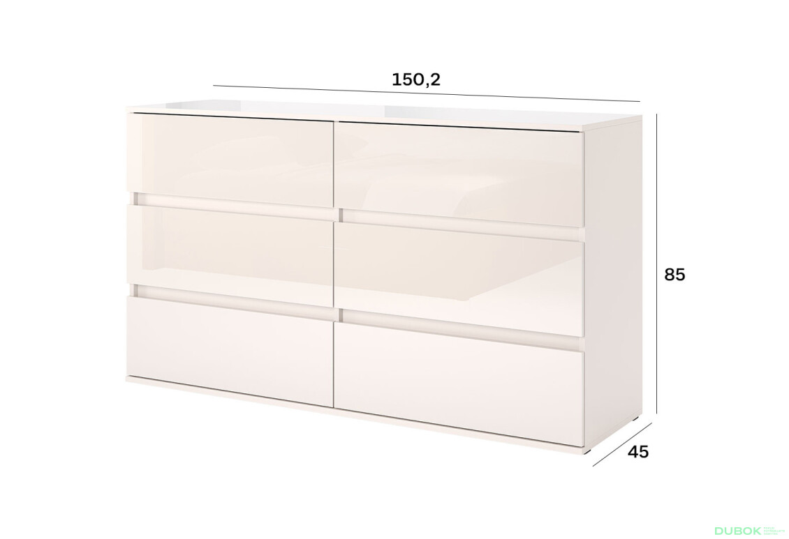 Komoda 6š, kašmírový lesk Lily - Fotografie 4 Fotografie 4 - Komoda 6š, kašmírový lesk Lily