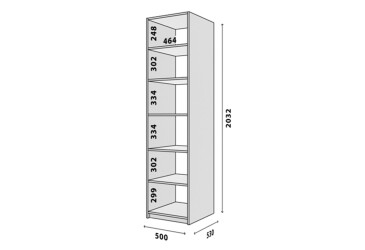 Modul № 1P-500x2050 DTD 18 mm bílý