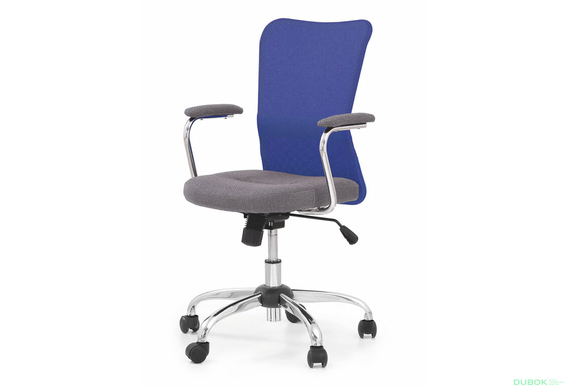 Otočné křeslo Andy popel / modrý