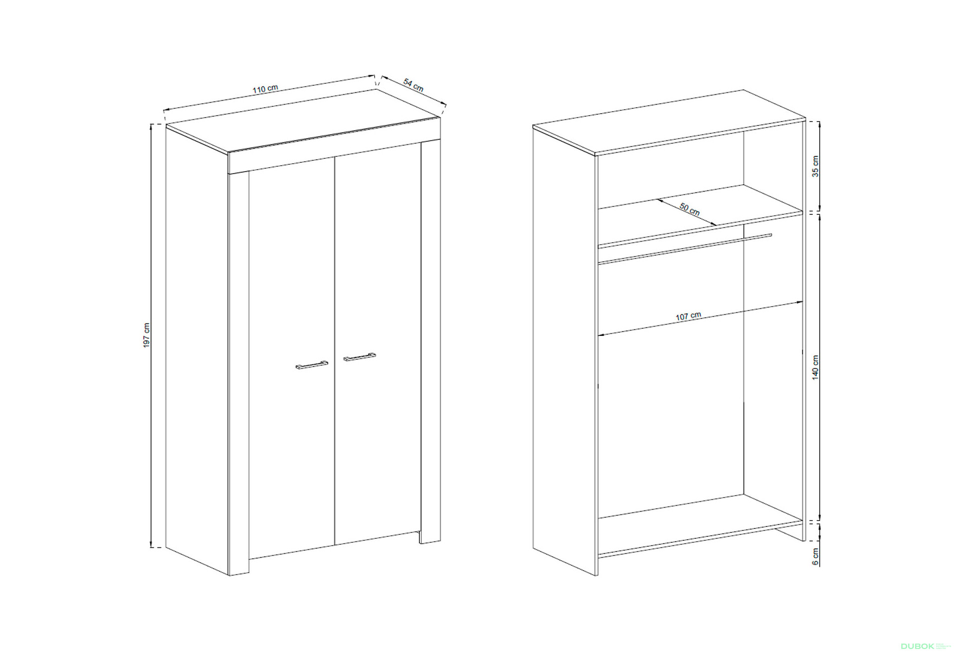 Skříň SSZ110 Sky dub riviéra - Fotografie 3 Fotografie 3 - Skříň SSZ110 Sky dub riviéra