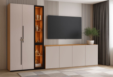 Obývací sestava 280 cm s komodami dub appalačský / kašmír Space