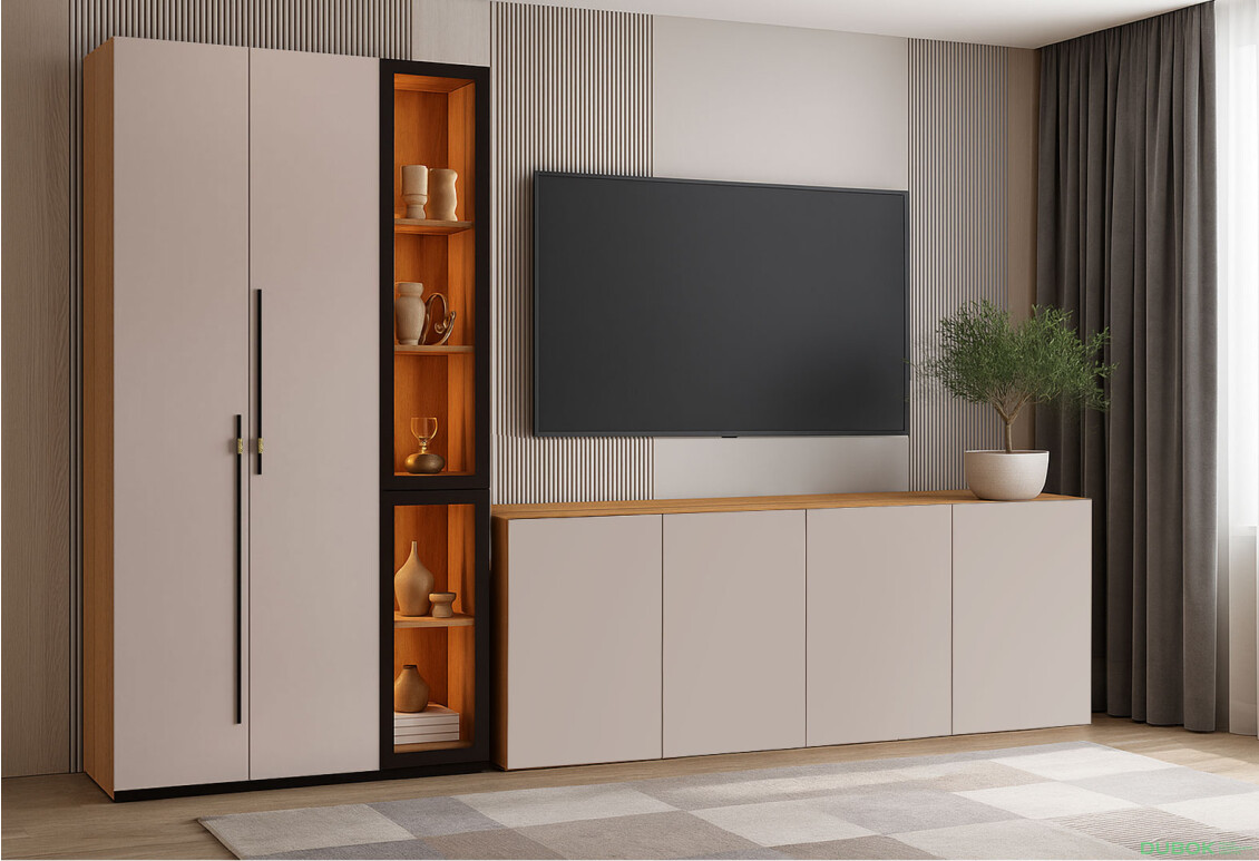 Obývací sestava 280 cm s komodami dub appalačský / kašmír Space