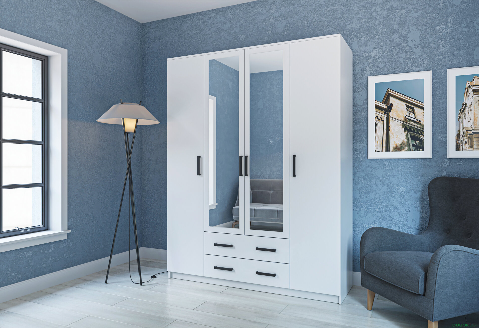 Fotografie 2 - Skříň Simple 4D+2š nymfaea alba