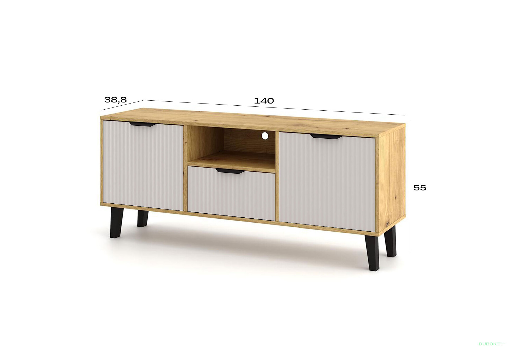 Fotografie 5 - TV stolek Borg Duo 2d1s dub artisan / kašmír