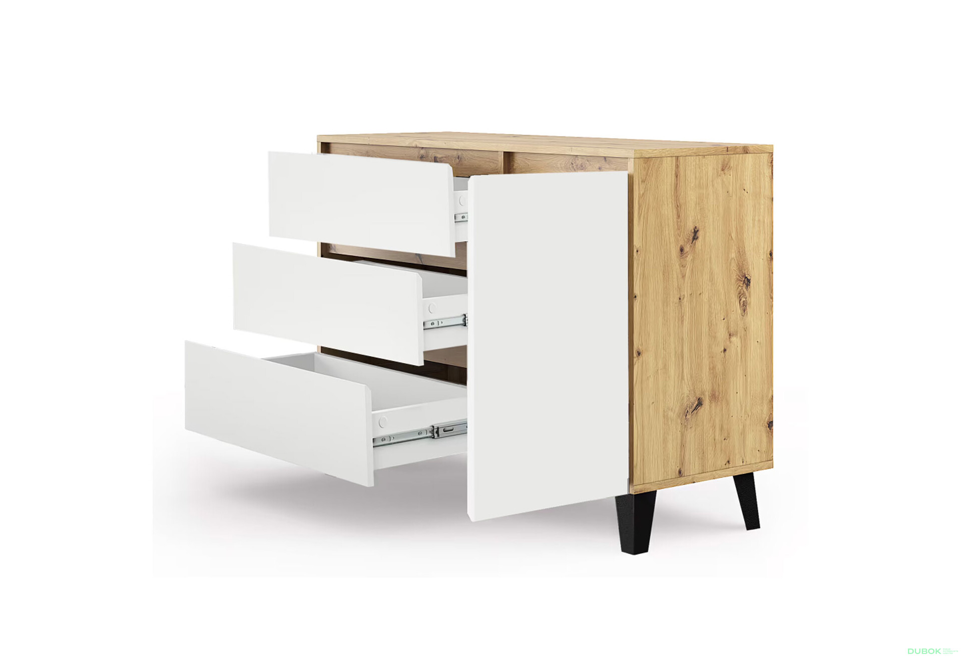 Fotografie 5 - Komoda Borg 1d3s dub artisan / bílá
