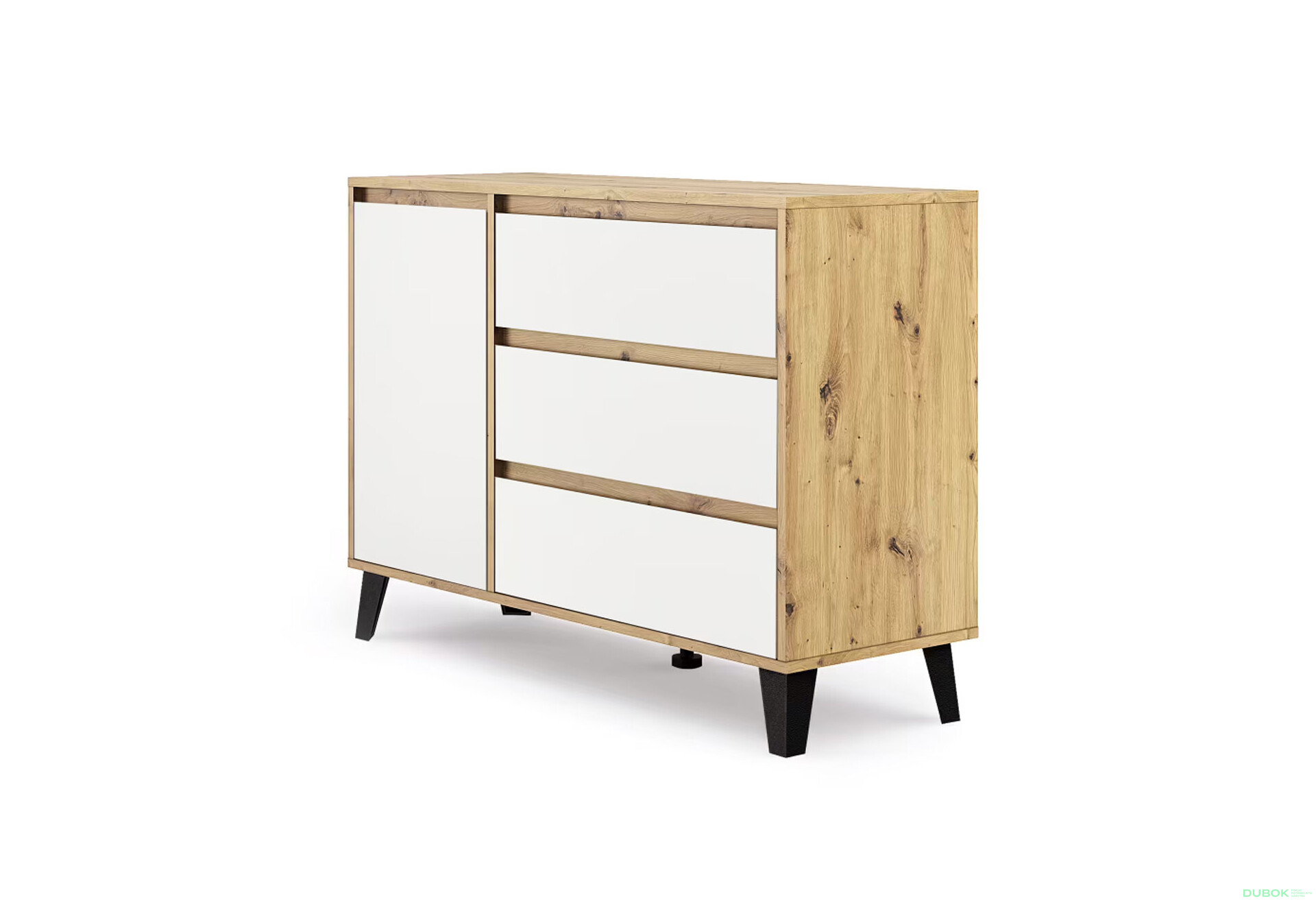 Fotografie 3 - Komoda Borg 1d3s dub artisan / bílá