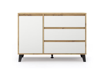 Fotografie Komoda Borg 1d3s dub artisan / bílá