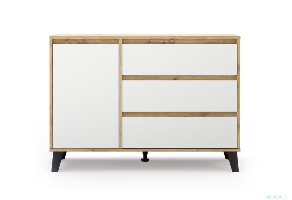 Fotografie 2 - Komoda Borg 1d3s dub artisan / bílá