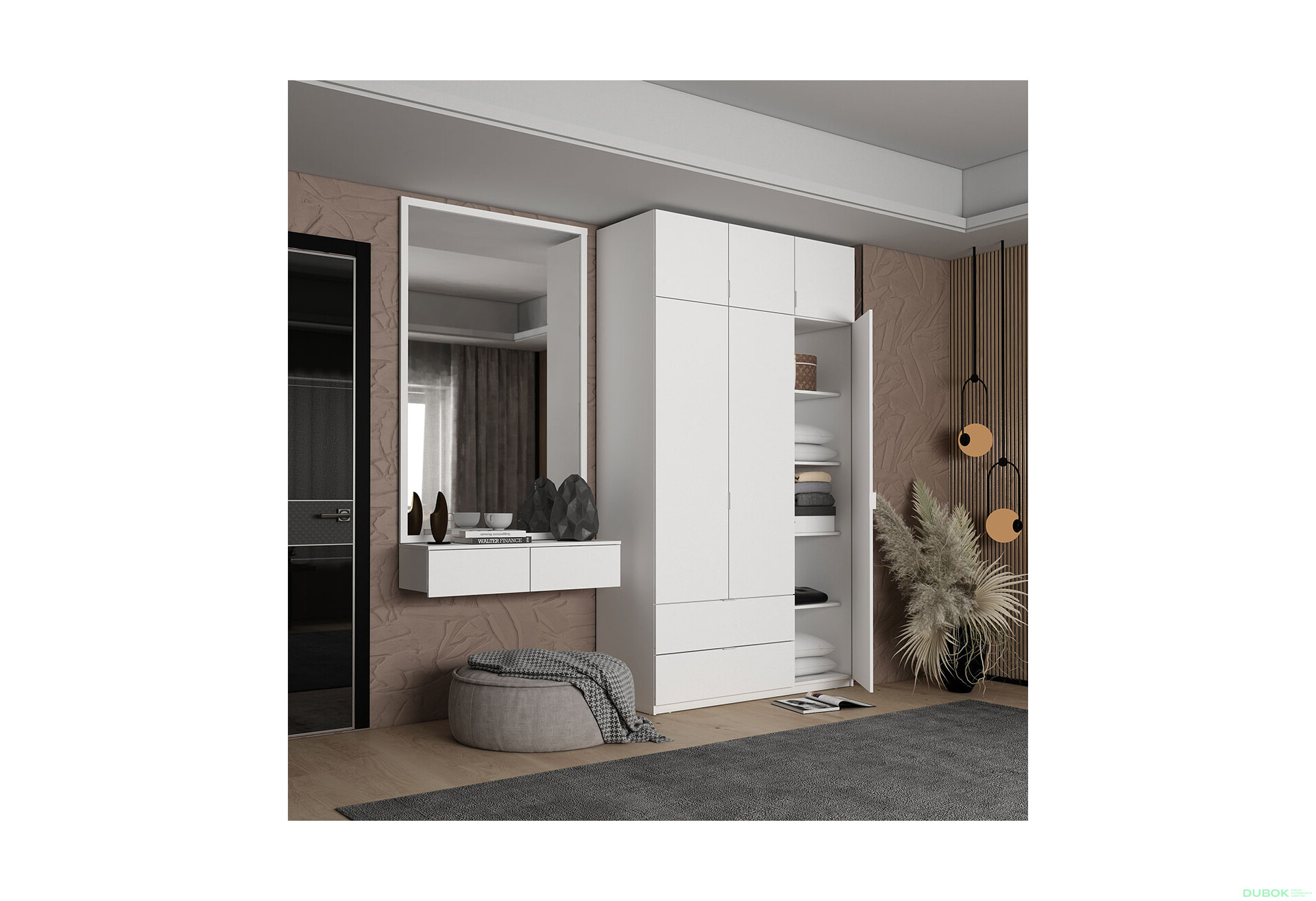 Fotografie 3 - Toaletní stolek Levía bílý 2š 100x32x22