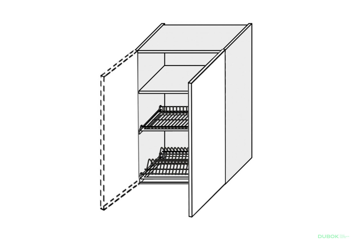 Vrchní 60VS/900 1dveřová sušička Pro Blum+GTV pravá Millenium Premium