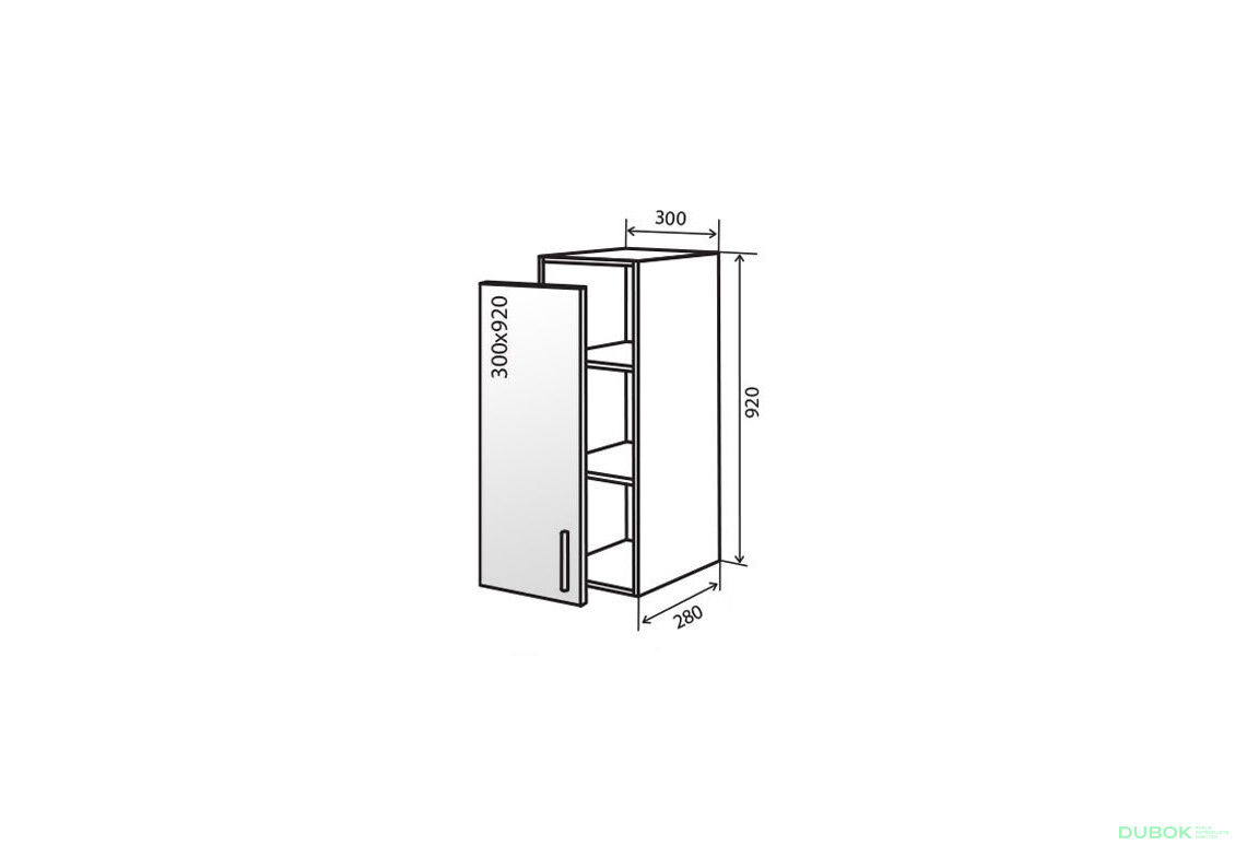 V42 Skříňka 1D 30 Vitrina MoDa Mat Lux / MoDa Matt Luxe