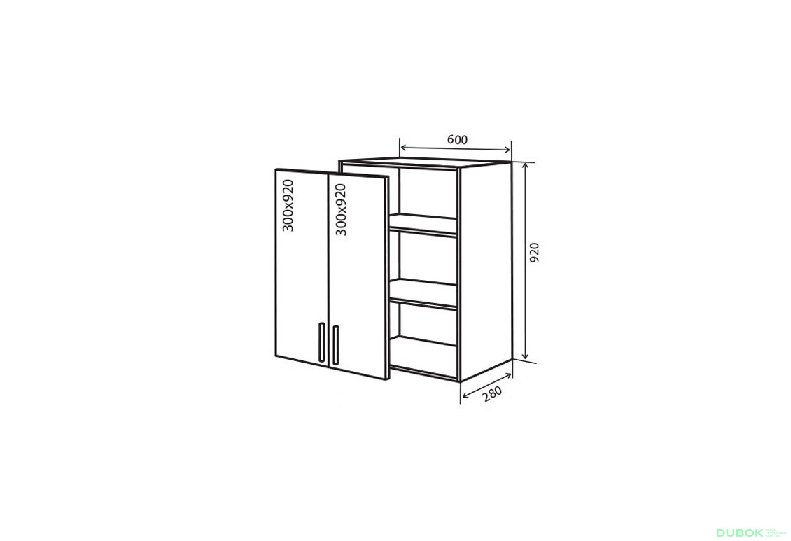V46 Skříňka 2D 60 MoDa Mat Lux / MoDa Matt Luxe