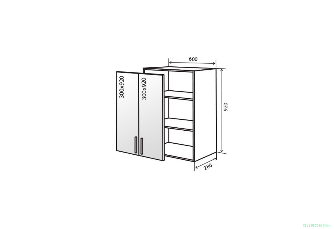 V46 Skříňka 2D 60 Vitrina MoDa Mat Lux / MoDa Matt Luxe