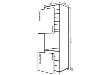 N20 Skříň (horní f60x92-1ks, dolní f60x72-1ks) MoDa Mat Lux / MoDa Matt Luxe