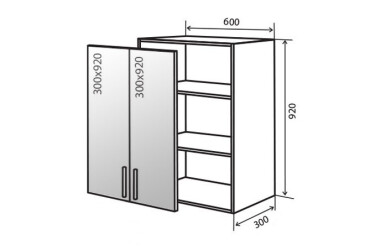 V46 Skříňka 2D 60 Vitrina MóDa Lux / MoDa Luxe