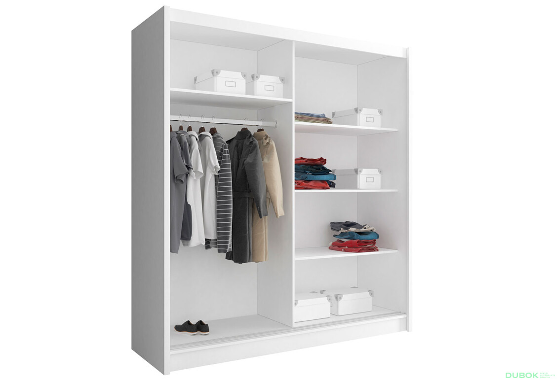 Skříň Maja I ALU 180 bílý - Fotografie 2 Fotografie 2 - Skříň Maja I ALU 180 bílý