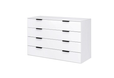 Komoda 4š, bílý lesk Mila