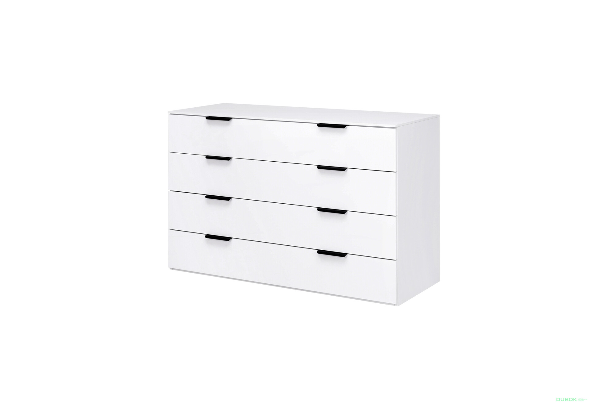 Fotografie 1 - Komoda 4š, bílý lesk Mila