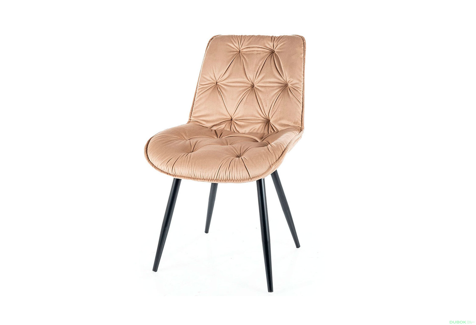 Fotografie 1 - Židle Cherry II Velvet béžový Bluvel 28, matná černá kov Vystavený kus