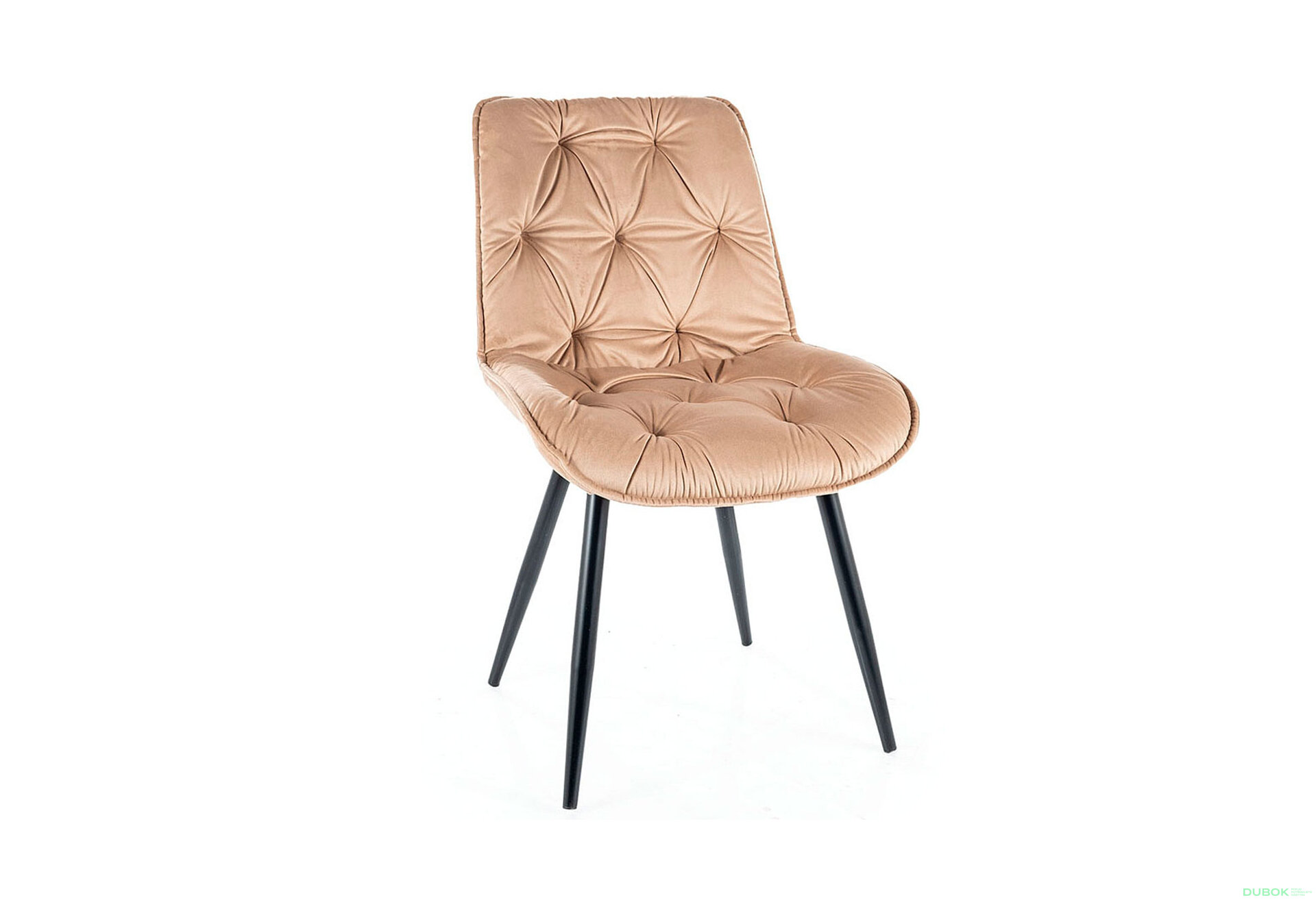 Fotografie 2 - Židle Cherry II Velvet béžový Bluvel 28, matná černá kov Vystavený kus