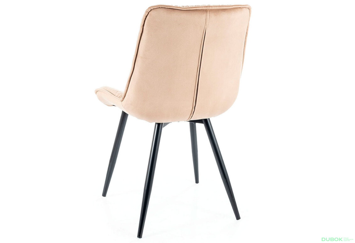 Fotografie 3 - Židle Cherry II Velvet béžový Bluvel 28, matná černá kov Vystavený kus