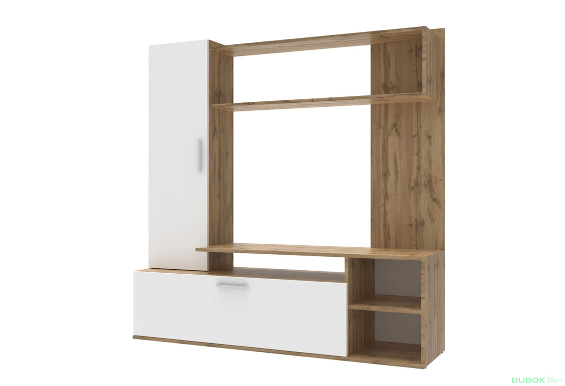 Fotografie 2 - Televizní stojan Kona 151 cm Dub ewok / Bílý