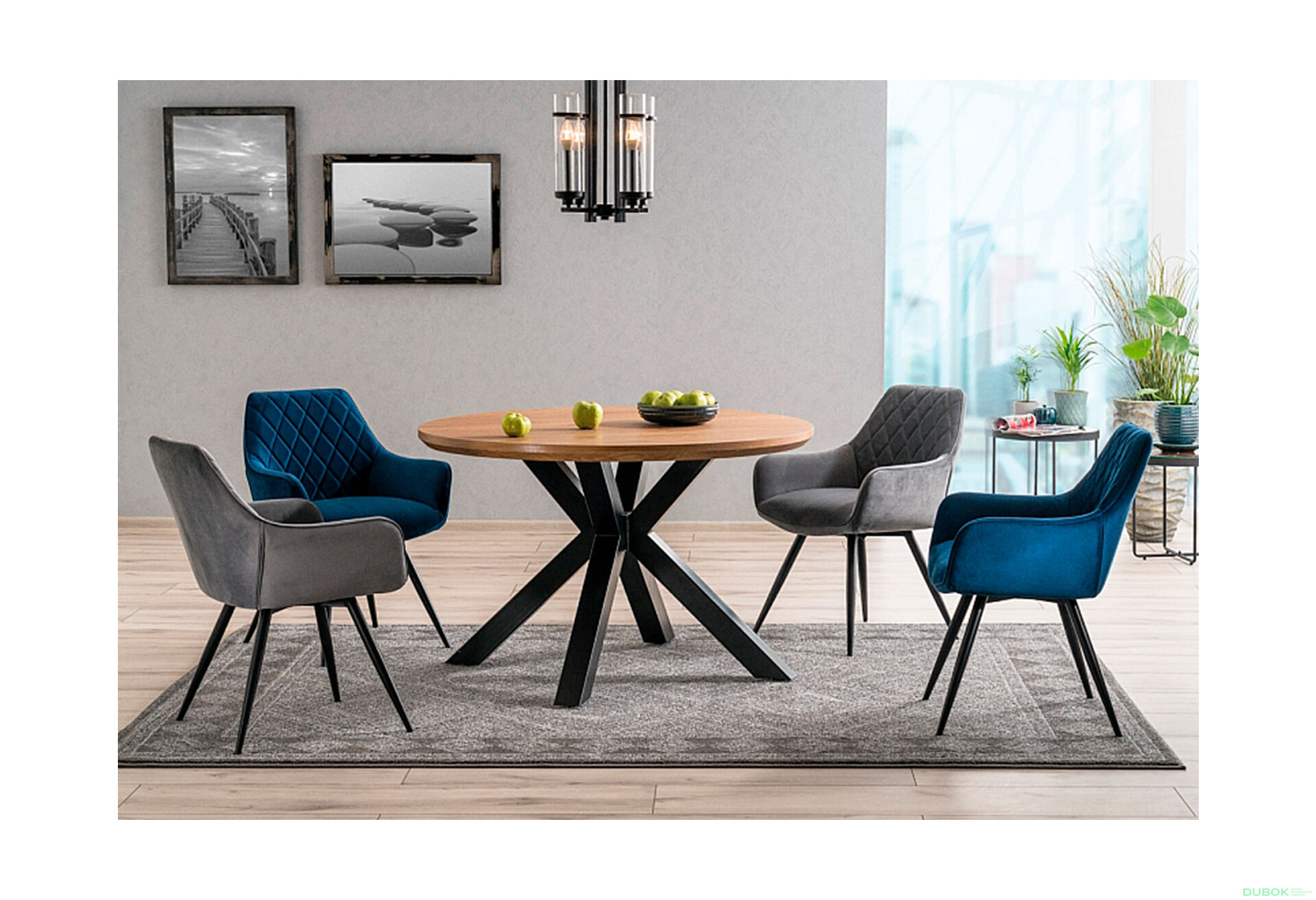 Fotografie 4 - Židle Linea Velvet tmavě modrá Bluvel 86, kov černá matná