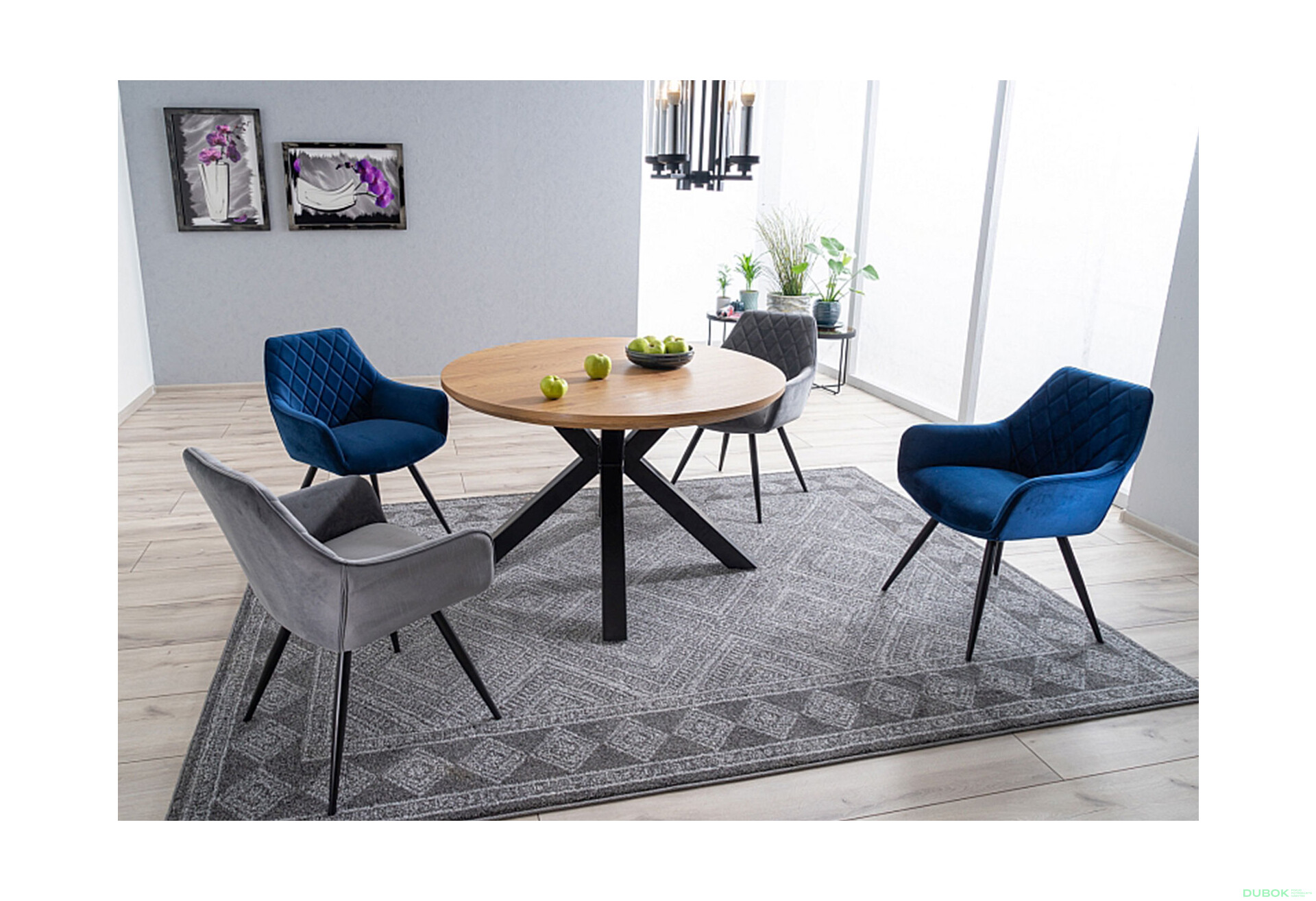 Fotografie 7 - Židle Linea Velvet tmavě modrá Bluvel 86, kov černá matná