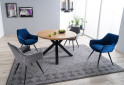 Fotografie 7 - Židle Linea Velvet tmavě modrá Bluvel 86, kov černá matná