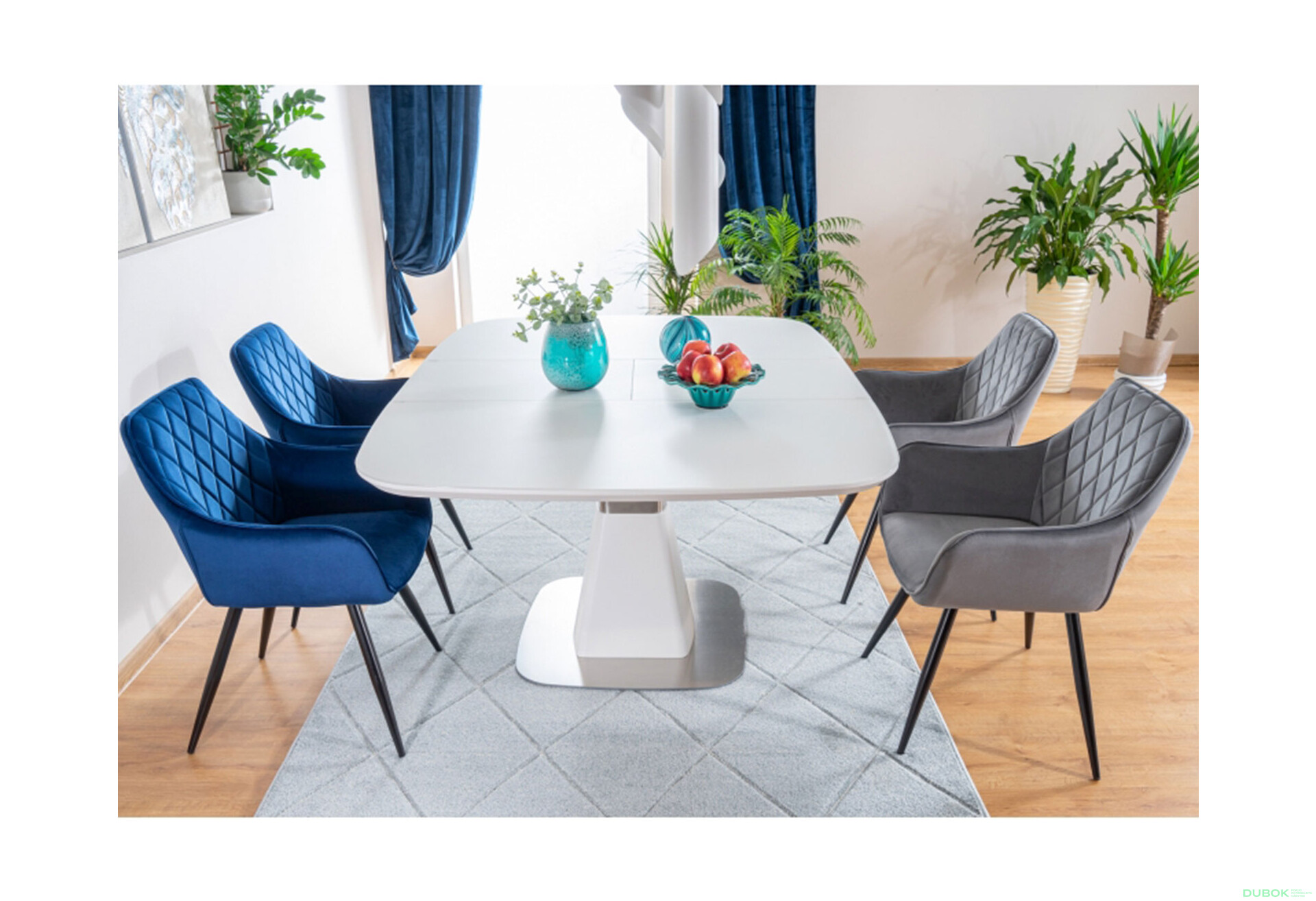 Fotografie 8 - Židle Linea Velvet tmavě modrá Bluvel 86, kov černá matná
