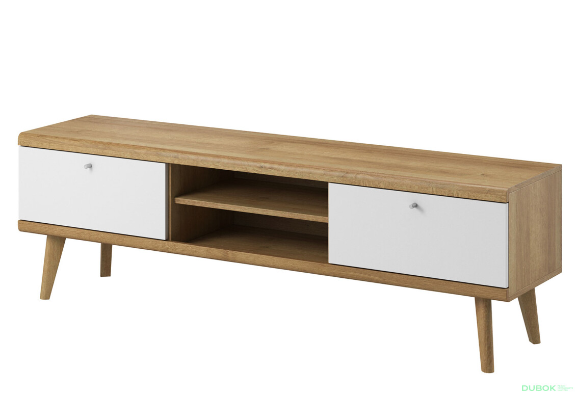 TV stolek PRTV160 Primo dub riviéra / bílý - Fotografie 1 Fotografie 1 - TV stolek PRTV160 Primo dub riviéra / bílý
