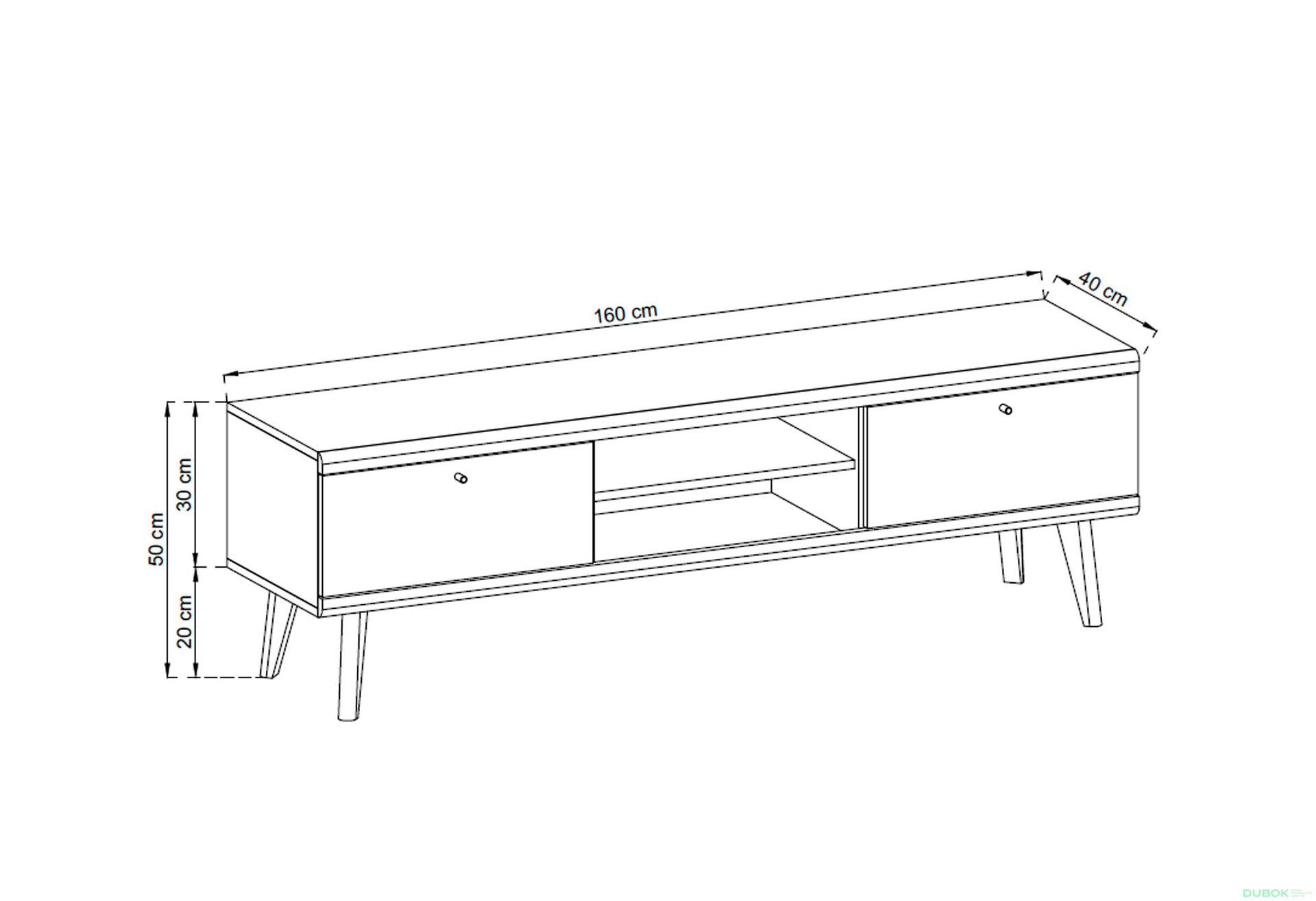TV stolek PRTV160 Primo dub riviéra / bílý - Fotografie 3 Fotografie 3 - TV stolek PRTV160 Primo dub riviéra / bílý