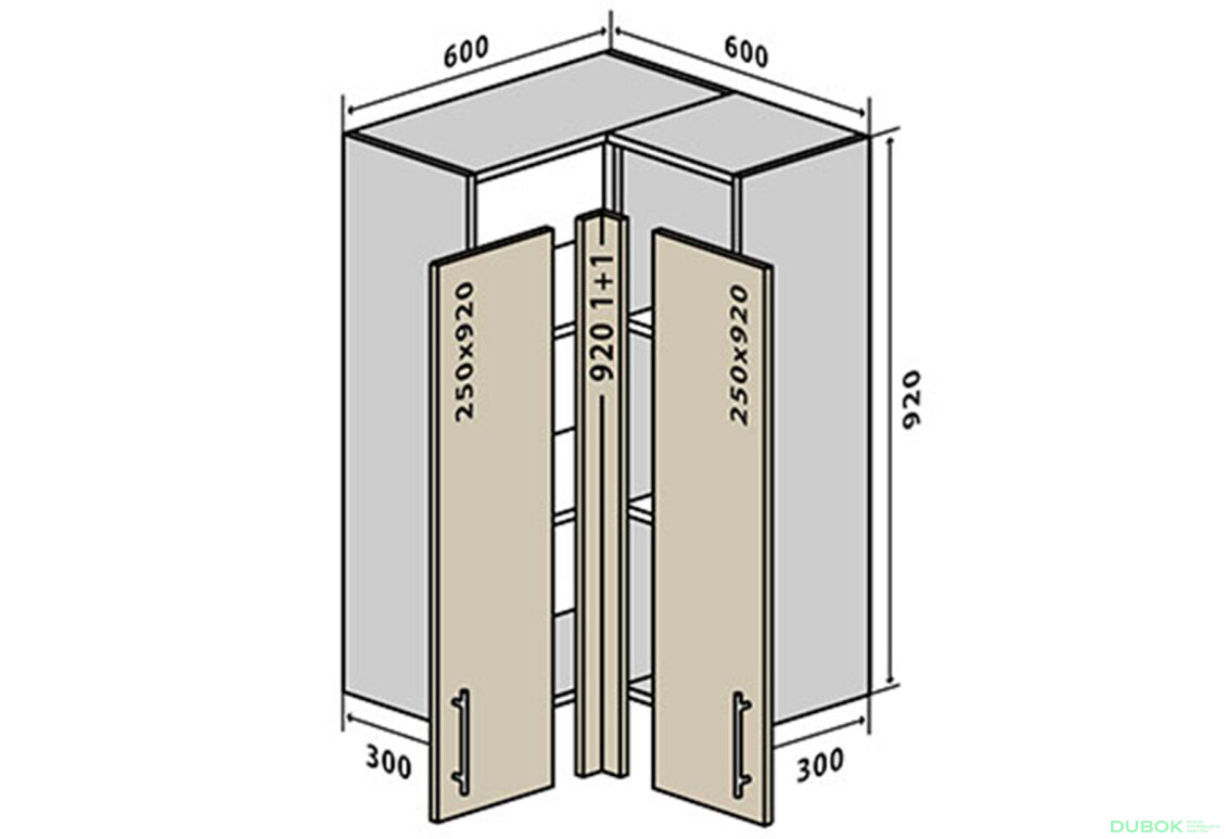 V58 Rohová Skříňka 60x60 MóDa Lux / MoDa Luxe