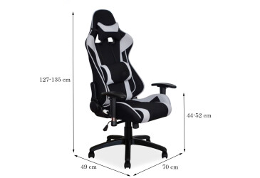 Otočné křeslo Viper černý / šedý