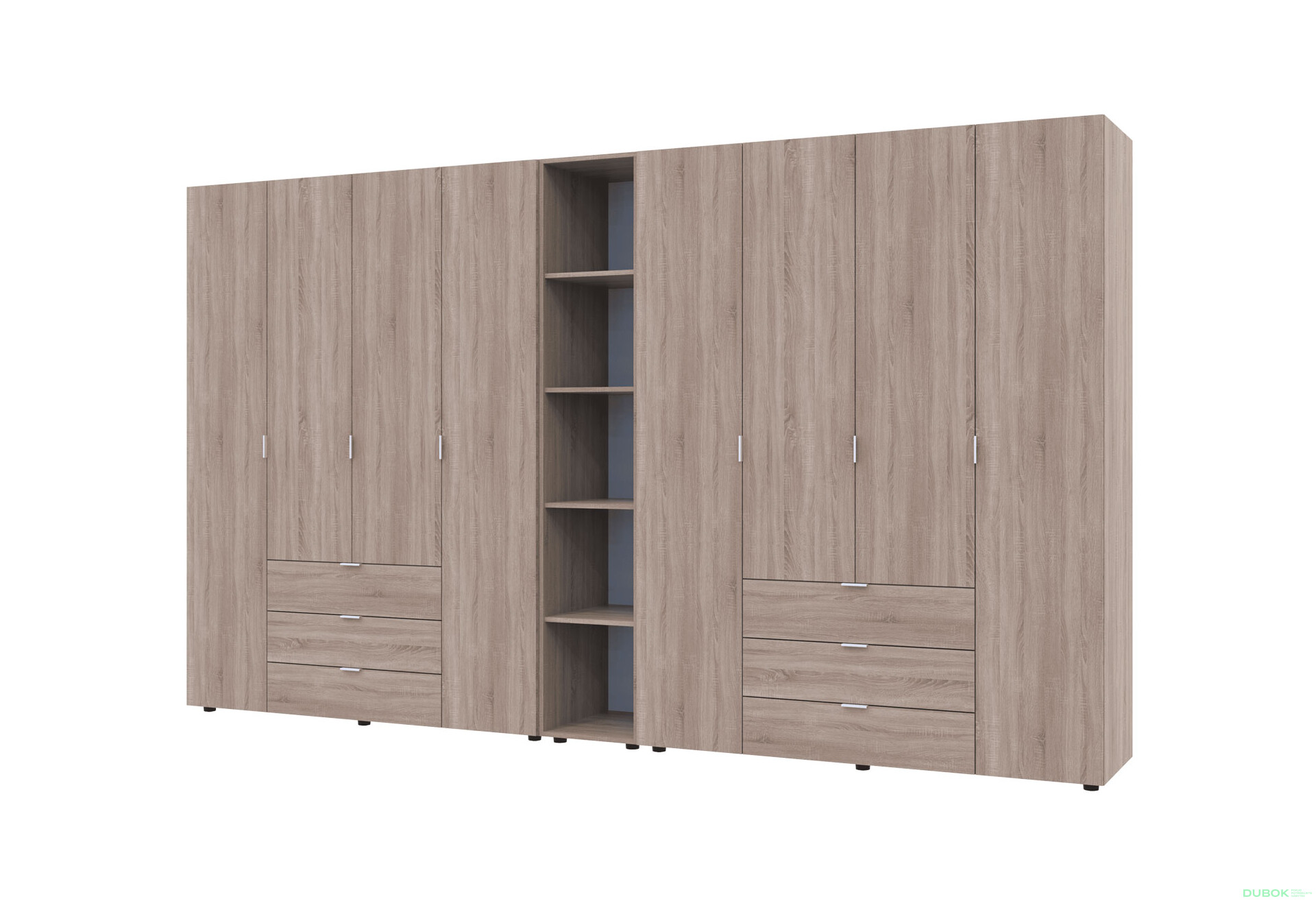 Skříň osmidveřová s regálem Gelar 348.2 cm Dub sonoma - Fotografie 4 Fotografie 4 - Skříň osmidveřová s regálem Gelar 348.2 cm Dub sonoma